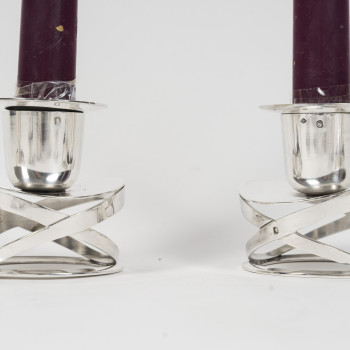 ESQUILAT – Set of 4 Art Deco Double Low Candelabra in Solid Silver