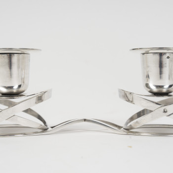 ESQUILAT – Set of 4 Art Deco Double Low Candelabra in Solid Silver