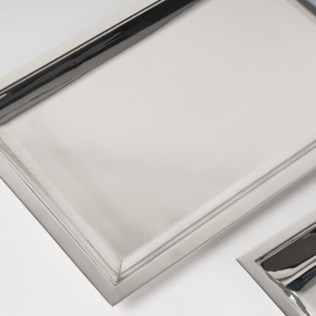 JEAN E. PUIFORCAT – Set of two rectangular platters and a bowl in solid silver, Art Deco period