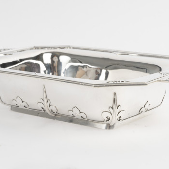CARDEILHAC – Solid silver bowl or basket, "Fer de Lance" pattern, circa late 19th