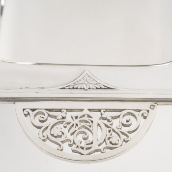CARDEILHAC – Solid silver bowl or basket, "Fer de Lance" pattern, circa late 19th