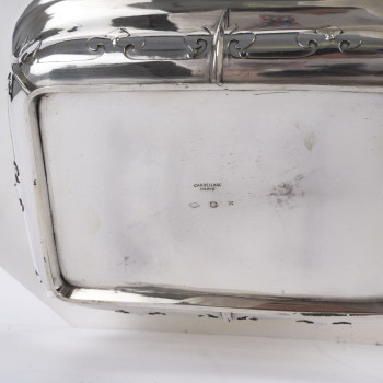 CARDEILHAC – Solid silver bowl or basket, "Fer de Lance" pattern, circa late 19th