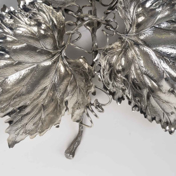Gianmaria Buccellati - Centre de table en argent massif à trois feuilles de vigne