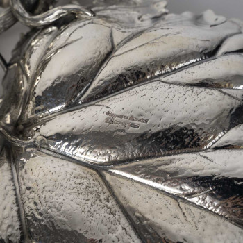 Gianmaria Buccellati - Centre de table en argent massif à trois feuilles de vigne