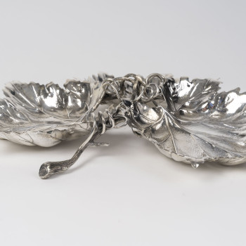 Gianmaria Buccellati - Centre de table en argent massif à trois feuilles de vigne