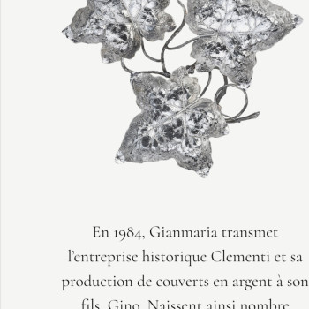 Gianmaria Buccellati - Centre de table en argent massif à trois feuilles de vigne