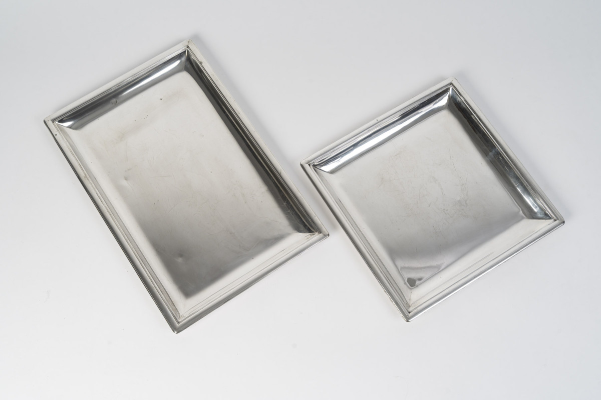 Puiforcat – Ensemble de deux plats en argent massif ART DECO vers 1925/1930