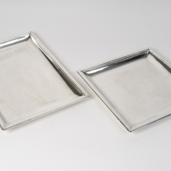 Puiforcat – Ensemble de deux plats en argent massif ART DECO vers 1925/1930