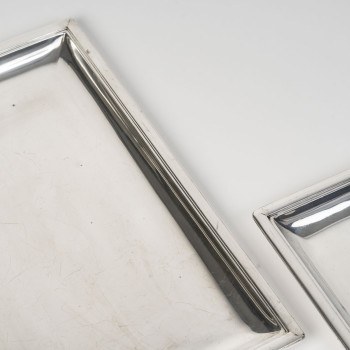 Puiforcat – Ensemble de deux plats en argent massif ART DECO vers 1925/1930
