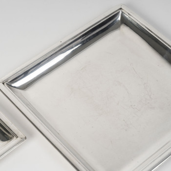 Puiforcat – Ensemble de deux plats en argent massif ART DECO vers 1925/1930