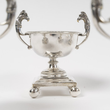 FRANCOIS FROMENT  - SET DE CINQ PIÈCES À CONDIMENTS EN ARGENT MASSIF, ÉPOQUE CONSULAT – PREMIER...