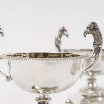 FRANCOIS FROMENT  - SET DE CINQ PIÈCES À CONDIMENTS EN ARGENT MASSIF, ÉPOQUE CONSULAT – PREMIER...