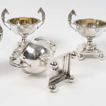 François Froment – Five-piece solid silver condiment set, Consulate – First Empire period