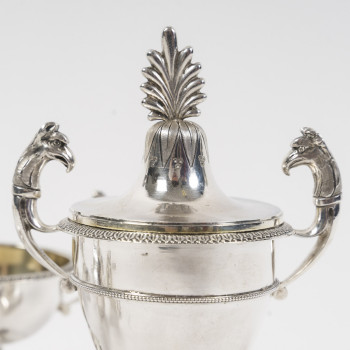 FRANCOIS FROMENT  - SET DE CINQ PIÈCES À CONDIMENTS EN ARGENT MASSIF, ÉPOQUE CONSULAT – PREMIER...