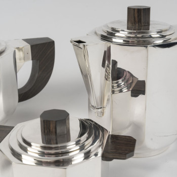 LAPPARRA  - SERVICE À THÉ / CAFE 4 PIECES argent massif EPOQUE  ART DÉCO