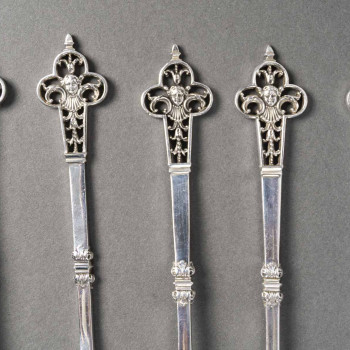 CCHRISTOFLE & CARDEILHAC - Solid silver flatware set, 143 pieces, "Renaissance" pattern - Late...
