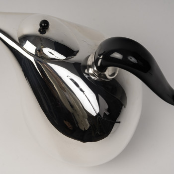 Silver covered pitcher with a sculptural silhouette, Pomellato – Milan, 20th century (1985–1990)