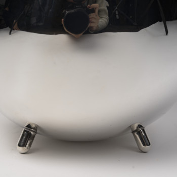 Silver covered pitcher with a sculptural silhouette, Pomellato – Milan, 20th century (1985–1990)