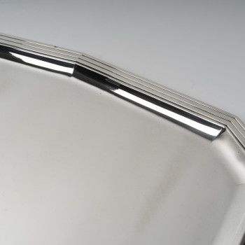 OLIER & CARON - Solid silver tray, Art Deco period (20th century)