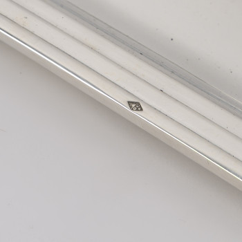 OLIER & CARON - Solid silver tray, Art Deco period (20th century)