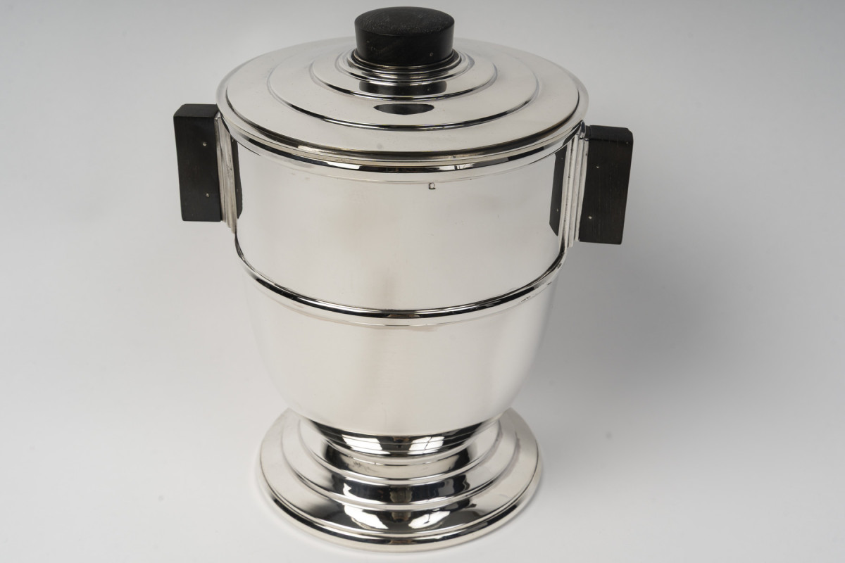 OLIER & CARON - Art Deco Wine Cooler Sterling Silver, 20th Century