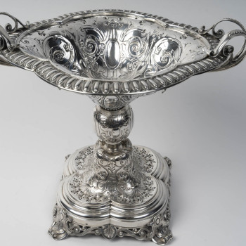 Gustave Odiot – Solid Silver Pedestal Bowl, 19th Century