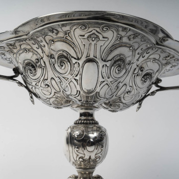 Gustave Odiot – Solid Silver Pedestal Bowl, 19th Century