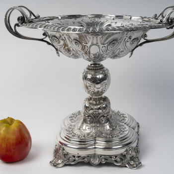 Gustave Odiot – Solid Silver Pedestal Bowl, 19th Century