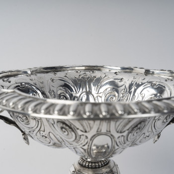 Gustave Odiot – Solid Silver Pedestal Bowl, 19th Century