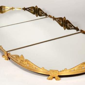 Mirror plateau in gilded bronze, early XIXth