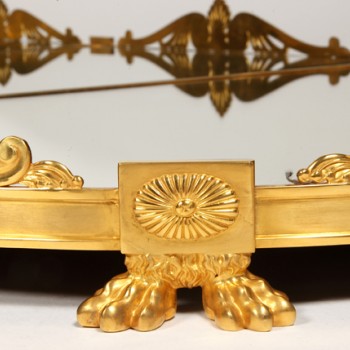 Mirror plateau in gilded bronze, early XIXth