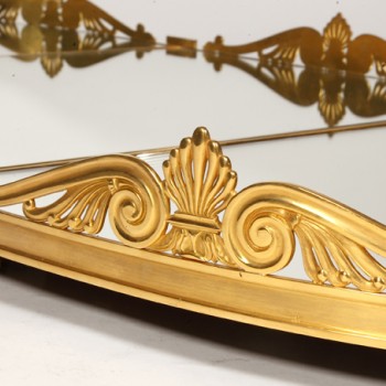 Mirror plateau in gilded bronze, early XIXth