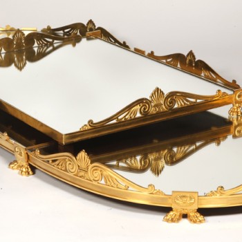 Mirror plateau in gilded bronze, early XIXth