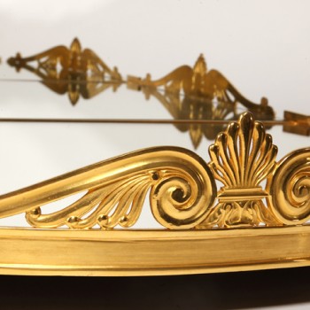 Mirror plateau in gilded bronze, early XIXth