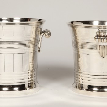 Goldsmith BOIN TABURET - Pair of coolers in solid silver Art Deco period