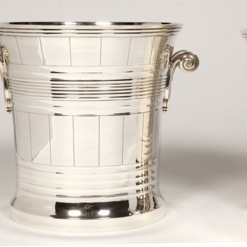 Goldsmith BOIN TABURET - Pair of coolers in solid silver Art Deco period