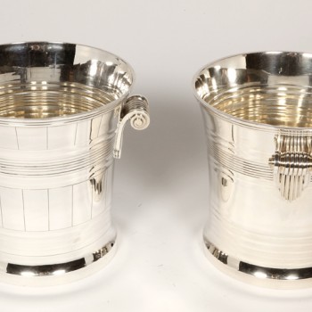 Goldsmith BOIN TABURET - Pair of coolers in solid silver Art Deco period