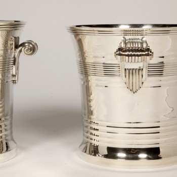 Goldsmith BOIN TABURET - Pair of coolers in solid silver Art Deco period