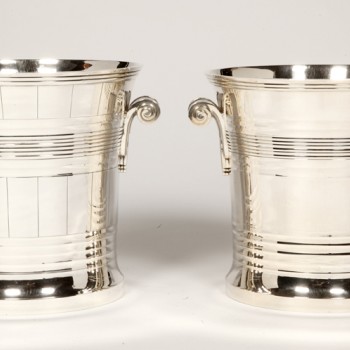 Goldsmith BOIN TABURET - Pair of coolers in solid silver Art Deco period