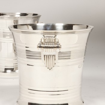 Goldsmith BOIN TABURET - Pair of coolers in solid silver Art Deco period