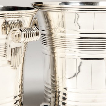 Goldsmith BOIN TABURET - Pair of coolers in solid silver Art Deco period