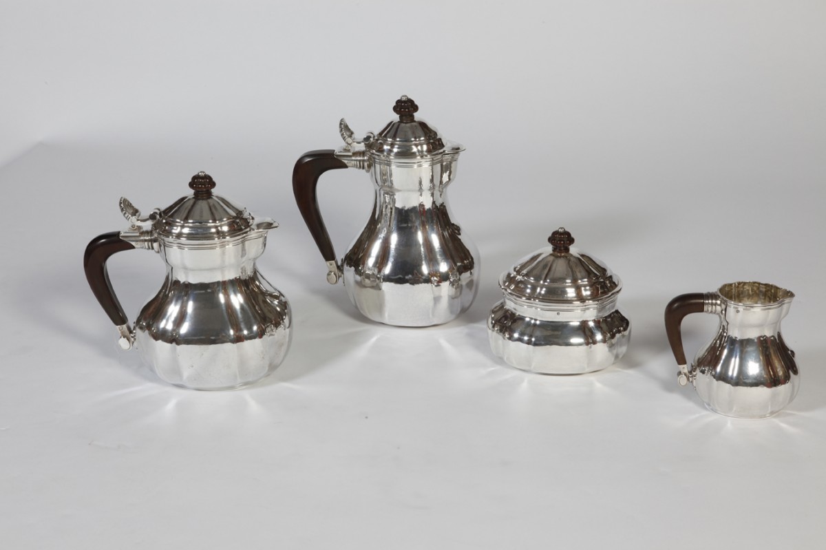 Silversmith Georges Lecomte - Tea-Coffee set in silver Art déco vers1925