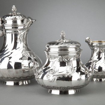 Goldsmith BOIN TABURET - Tea / Coffee service 4 pieces in solid silver plus Samovar in silver...