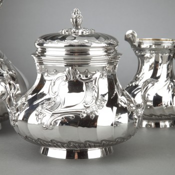 Goldsmith BOIN TABURET - Tea / Coffee service 4 pieces in solid silver plus Samovar in silver...