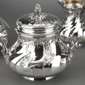 Goldsmith BOIN TABURET - Tea / Coffee service 4 pieces in solid silver plus Samovar in silver...