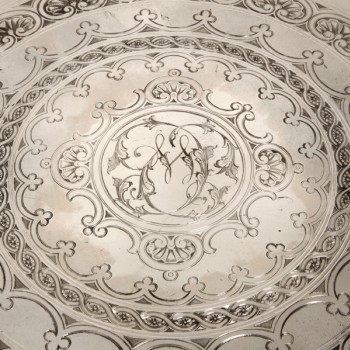 Silversmith CARTIER - Round tray in solid silver - XXth - by Cartier