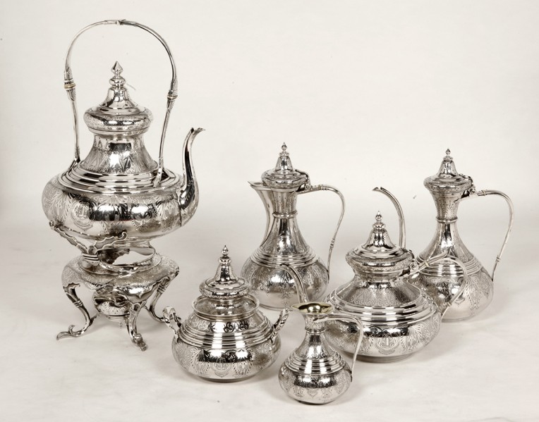 Orfèvre Duponchel - Service thé café en argent massif style Ottoman XIXe