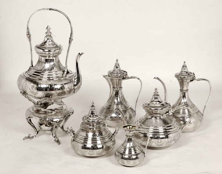 Silversmith Duponchel - Ottoman tea/coffee set   - XIXth