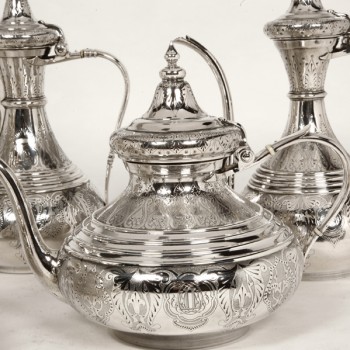 Orfèvre Duponchel - Service thé café en argent massif style Ottoman XIXe