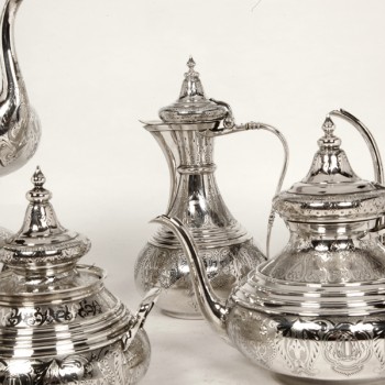 Orfèvre Duponchel - Service thé café en argent massif style Ottoman XIXe